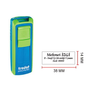TRODAT 9511 CEP KAŞE -İSİM ÜNVAN KAŞESİ  - İSİM YAZILI KALEM HEDİYELİ