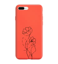 Iphone 8 Plus Çizgi Tasarımlı Turuncu Lansman Telefon Kılıfı