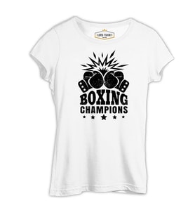 Boxing - Şampiyon Beyaz Kadın Tshirt