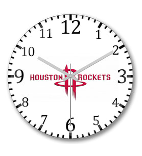 Houston Rockets Duvar Saati Bombeli Gercek Cam