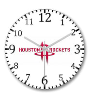 Houston Rockets Duvar Saati Bombeli Gercek Cam