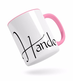 BK Gift Kişiye Özel El Yazısı İsim Tasarımlı Pembe Kupa Bardak-5