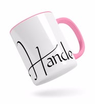 BK Gift Kişiye Özel El Yazısı İsim Tasarımlı Pembe Kupa Bardak-5