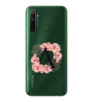 Pembe Çiçekli Harf Tasarım Süper Şeffaf Silikon Telefon Kılıfı Oppo Realmi 5i A-