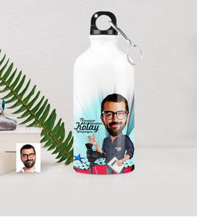 BK Gift Kişiye Özel Bay Yönetmen Karikatürlü Metal Suluk 500 Ml 1