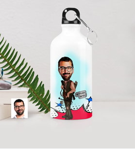 BK Gift Kişiye Özel Bay Okçu Karikatürlü Metal Suluk 500 Ml