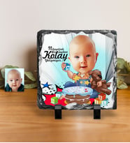 BK Gift Kişiye Özel Bebek Doğum Günü Karikatürlü Dekoratif Doğal Taş  1