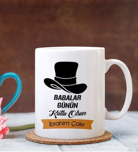 BK Gift Kişiye Özel Babalar Günü Temalı Beyaz Kupa Bardak 24248b