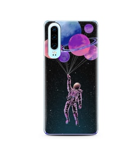 Uzay Balon Tasarım Süper Şeffaf Silikon Telefon Kılıfı Huawei P30 