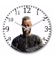 Ragnar Lothbrok Duvar Saati Bombeli Gercek Cam