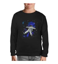 Dreams in Space Siyah Çocuk Sweatshirt