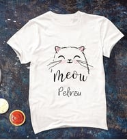 Kişiye Özel Kedi Tişörtü Meow