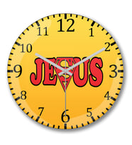 Super Jesus Duvar Saati Bombeli Gercek Cam