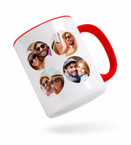 BK Gift Kişiye Özel Oval 4 Fotoğraflı Kırmızı Kupa Bardak-2