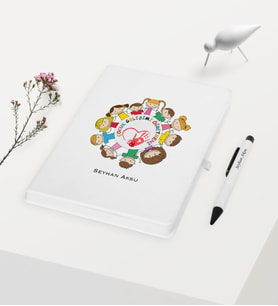 BK Gift Kişiye Özel Çocuk Gelişimi Öğretmeni Temalı Beyaz Defter Kalem Hediye Seti - 1
