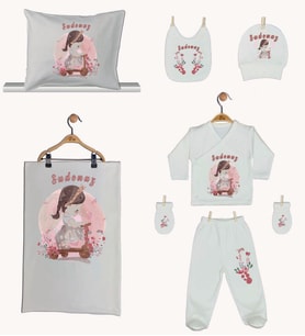 Pia Baby Gl 1940-06 İsme Özel Yastık Battaniye Zıbın Set