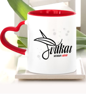 BK Gift Kişiye Özel Mesleki Avukat Kırmızı Kalpli Kupa Bardak  14