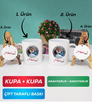 İkili Sevgiliye Sevgililer Günü Hediyesi 11 Kupa Bardak Anahtarlık