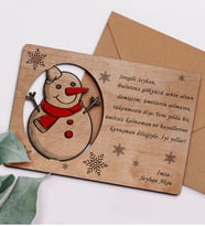 BK Gift Kişiye Özel Retro Ahşap Yılbaşı Tebrik Kartı  5