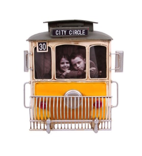 Dekoratif Metal Çerçeve Tramvay Temalı E-5439