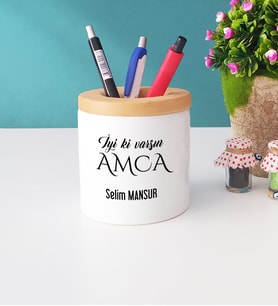 İyi ki Varsın Amca Tasarımlı Amcaya Hediye Kalemlik