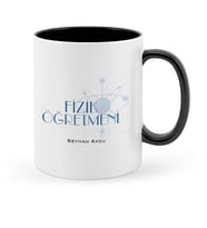 BK Gift Kişiye Özel Fizik Öğretmeni Siyah Kupa Bardak  1