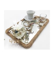 Lora Davet Damat Kahve Fincanı Tepsisi (1 Adet) Naturel - 53103