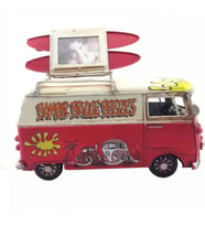 Nostaljik Metal Desenli Vosvos Minibüs Resim Çerçevesi ve Kumbara E-3831