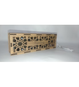 Kişiye Özel Motif Ahşap Kutulu Tesbih Set (Siyah)