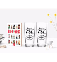BK Gift Kişiye Özel Renkli Baskılı Yeşilçam Replikleri Bu Da Mı Gol Değil Tasarımlı İkili Rakı Bardağı ve Rakı Cep Kitabı Hediye Seti-1 (Model 1)