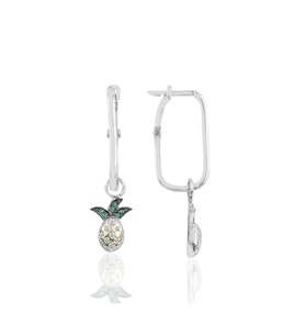 Söğütlü Silver Gümüş rodyumlu ananas göçmen küpe