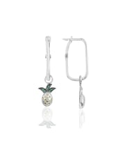 Söğütlü Silver Gümüş rodyumlu ananas göçmen küpe
