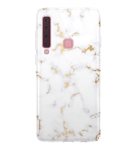 Kılıfland Samsung Galaxy A9 2018 Kılıf Silikon Resimli Kapak White Marble Mermer Stok 974