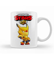 Gold Mecha Crow Design Brawl Stars Kupa Bardak Porselen