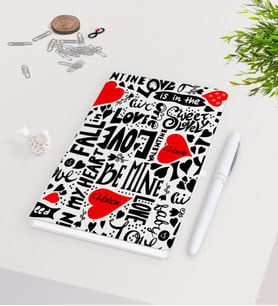BK Gift Kişiye Özel Sevgililer Günü Beyaz Defter Kalem Seti-69