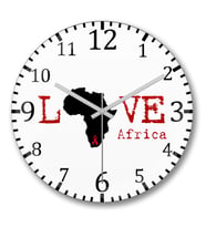 I Love Africa Duvar Saati Bombeli Gercek Cam