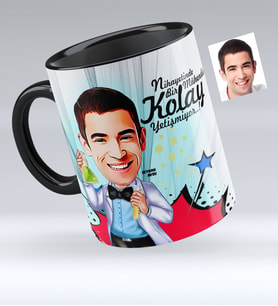 BK Gift Kişiye Özel Bay Kimya Mühendisi Karikatürlü Siyah Kupa Bardak  2