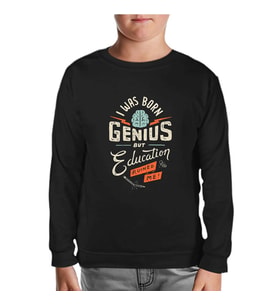 Yazı - Genius Siyah Çocuk Sweatshirt