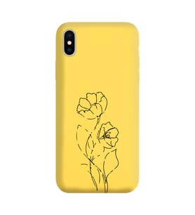 Iphone Xs Max Çizgi Tasarımlı Sarı Lansman Telefon Kılıfı