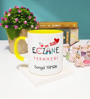Mesajlı Eczane Teknikeri Kupa Bardak Sarı