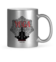 BK Gift Kişiye Özel Yoga Eğitmeni Gümüş Yaldızlı Kupa Bardak  2