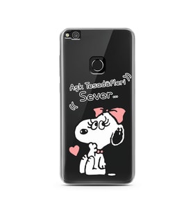 Snoopy Tasarımlı Süper Şeffaf Silikon Telefon Kılıfı Huawei P9 Lite 2017 