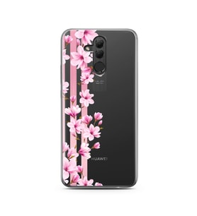Transparan Çiçek Tasarımlı Süper Şeffaf Silikon Telefon Kılıfı Huawei Mate 20 Li
