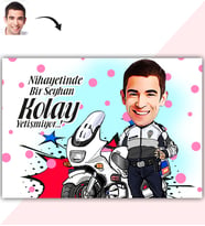 BK Gift Kişiye Özel Bay Polis Karikatür Baskılı Yaş Pasta İçin Yenilebilir Şekerli Kağıt  7(Sadece Kağıt)