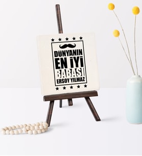 Babalar Gününe Özel Dünyanın En İyi Babası Şovaleli Doğal Taş  4