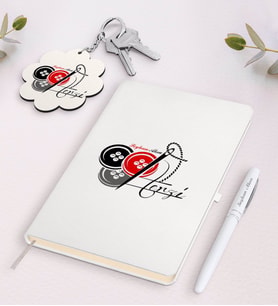 BK Gift Kişiye Özel Terzi Beyaz Defter Kalem ve Anahtarlık Hediye Seti-2 (Model 1)