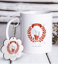BK Gift Kişiye Özel Mesleki Eczacı Beyaz Kupa ve Anahtarlık Hediye Seti-9 (Model 1)