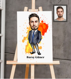 Kişiye Özel Öğretmen Karikatürlü  Ahşap Tablo 30x47 Bay-7
