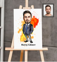 Kişiye Özel Öğretmen Karikatürlü  Ahşap Tablo 30x47 Bay-7