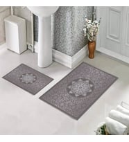 Banyo Halısı Ikili Klozet Takımı Kaymaz Tabanlı (60 xm x 100 cm + 40 cm x 60 cm) 